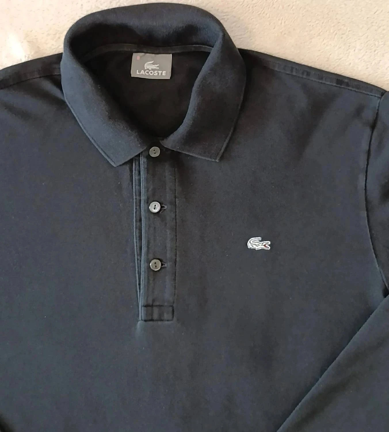 Polo Lacoste preto mangas longas Tamanho 6 – photo 4